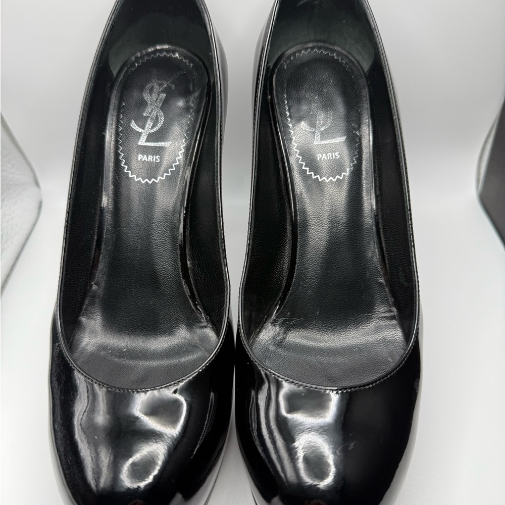 Saint Laurent Black Patent Leather Heels
